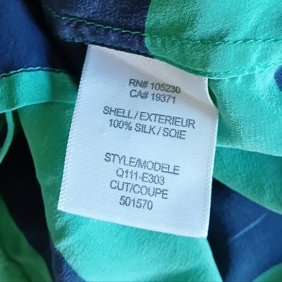 Equipment Femme Cabana Silk Long Sleeve Striped Button down Shirt Size M - Picture 11 of 11